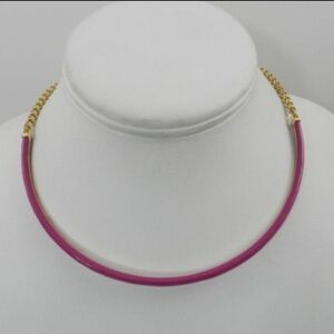 ON 34th Gold and Pink Enamel Women's Collar Necklace-New!